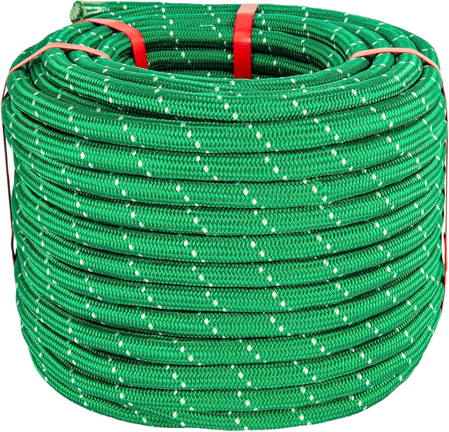 Braided Polyester Rope - 1/2 in x 125 ft Strong Arborist Rigging Rope High Strength Polyester Rope No-Stretch Rope for Climbing Tree Swing Pulling Sailing 8400 Lbs Breaking Strength (Green)