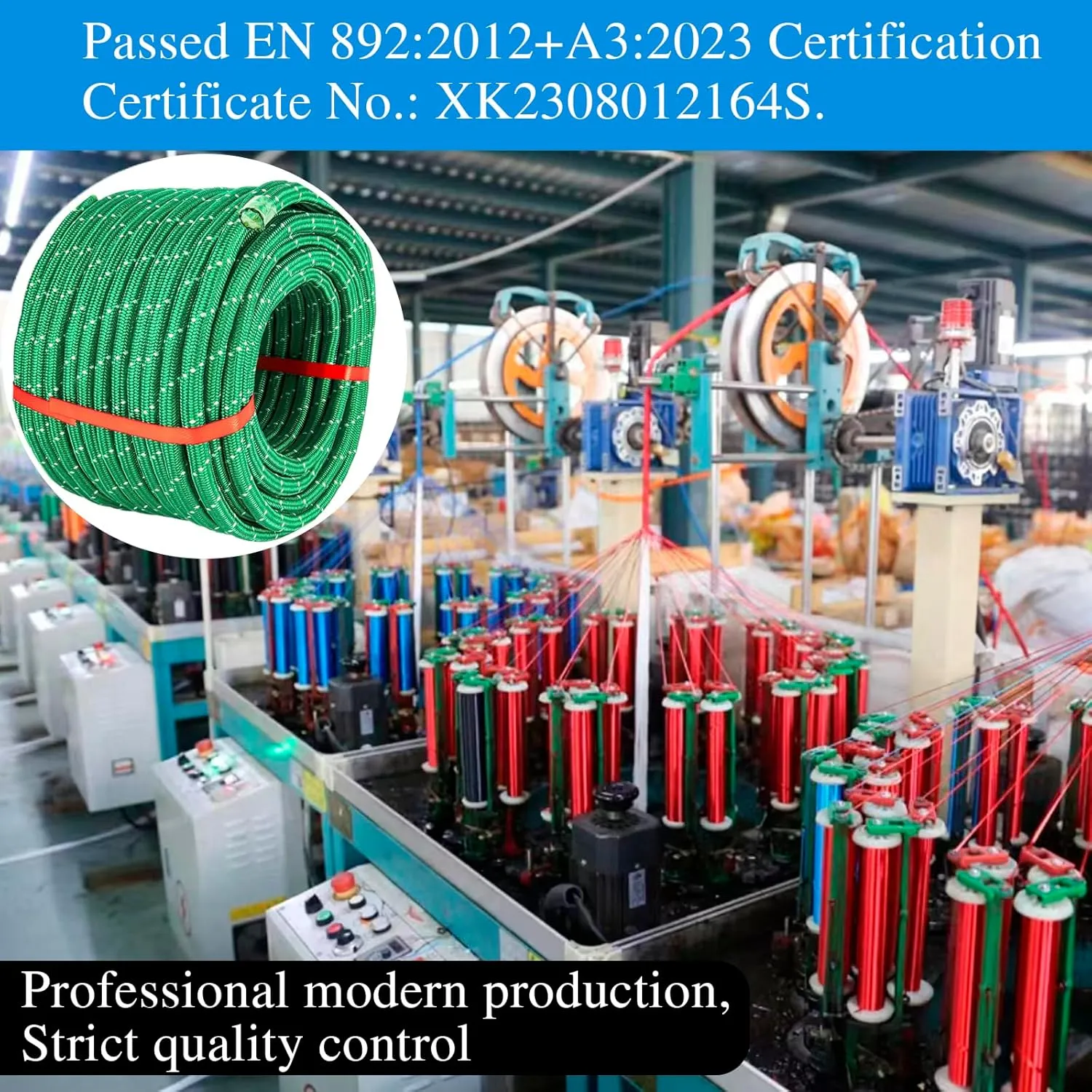Braided Polyester Rope - 1/2 in x 125 ft Strong Arborist Rigging Rope High Strength Polyester Rope No-Stretch Rope for Climbing Tree Swing Pulling Sailing 8400 Lbs Breaking Strength (Green)