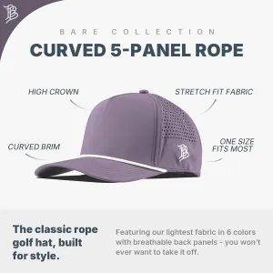 Branded Bills Old Glory PVC Curved 5 Panel Rope Hat, Fits 7-7 7/8, Adjustable Snapback