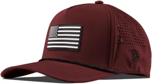 Branded Bills Vintage Old Glory PVC Curved 5 Panel Rope Hat, Fits 7-7 7/8, Adjustable Snapback | Lightweight, Comfort Stretch