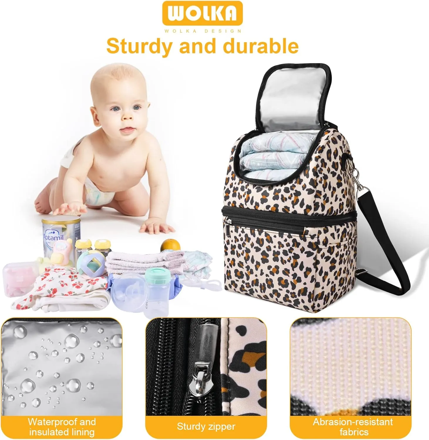 Breastmilk Cooler Bag - Cooler Bag for Nursing Moms Multi-Function, Insulated Baby Bottle Cooler Tote Bag with Double Compartments - Fits 6 Baby Bottles Up to 9 Ounce
