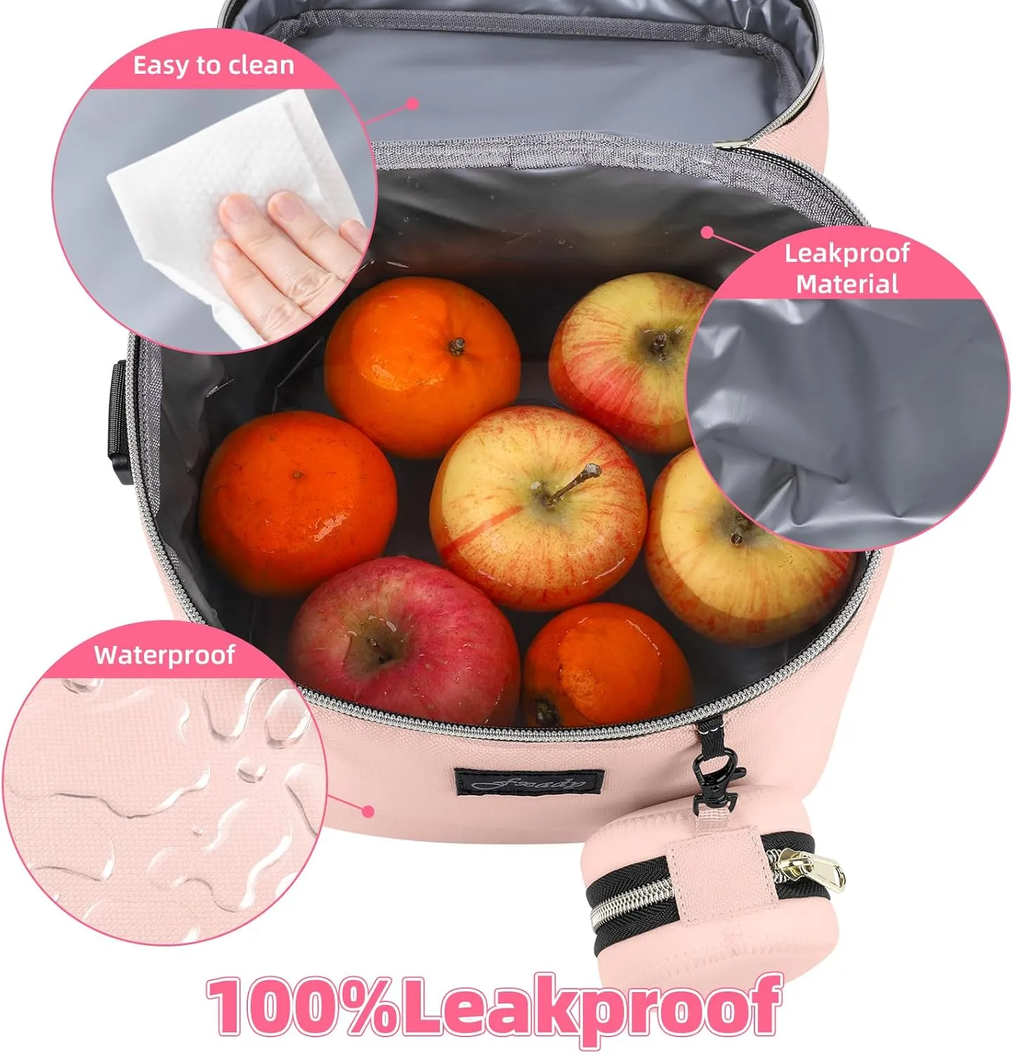 Breastmilk Cooler Bag with Ice Pack, Insulated Baby Bottle Tote Bag for 6 Bottles Up to 9 oz, Clip-On Pouch for Baby Essentials, Leakproof, Waterproof, Shoulder Strap for Nursing Moms