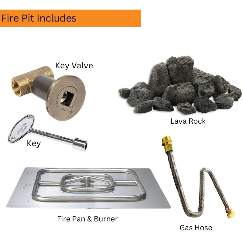 Breckenridge Square Fire Pit Table - Stainless Steel | 36"