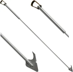 Breeo 40" Fire Pit Poker - Heavy-Duty Stainless Steel Outdoor Campfire Tool - Fireplace Stick with Leather Loop - Camping & Fire Pit Equipment for Log Control & Grilling - Gifts for Dad