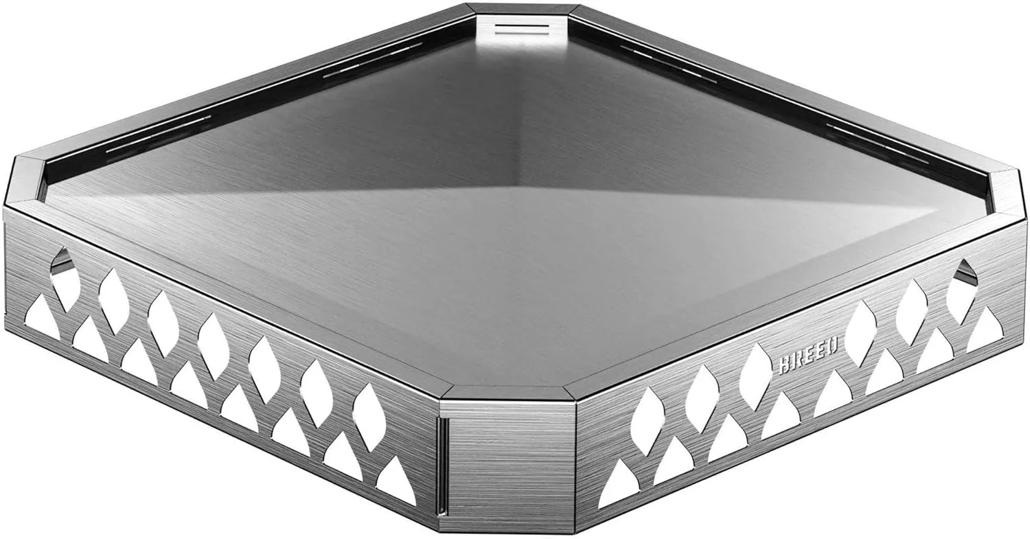 Breeo Base X19 (20.6 Inch) - Fire Pit Mat for Deck Protection - Multi Surface Safe - Superior Heat Protection and Airflow - Stainless Steel Fire Pit Accessory for Outside & Outdoor Surfaces - USA Made