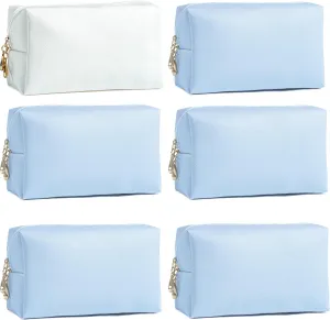 Bridesmaid Proposal Gifts Letter Cosmetic makeup bag bulk for Wedding Party Favors Bachelorette party decorations Makeup Pouch Birthday Toiletry Organizer Bag Makeup Case Gift (Blue)
