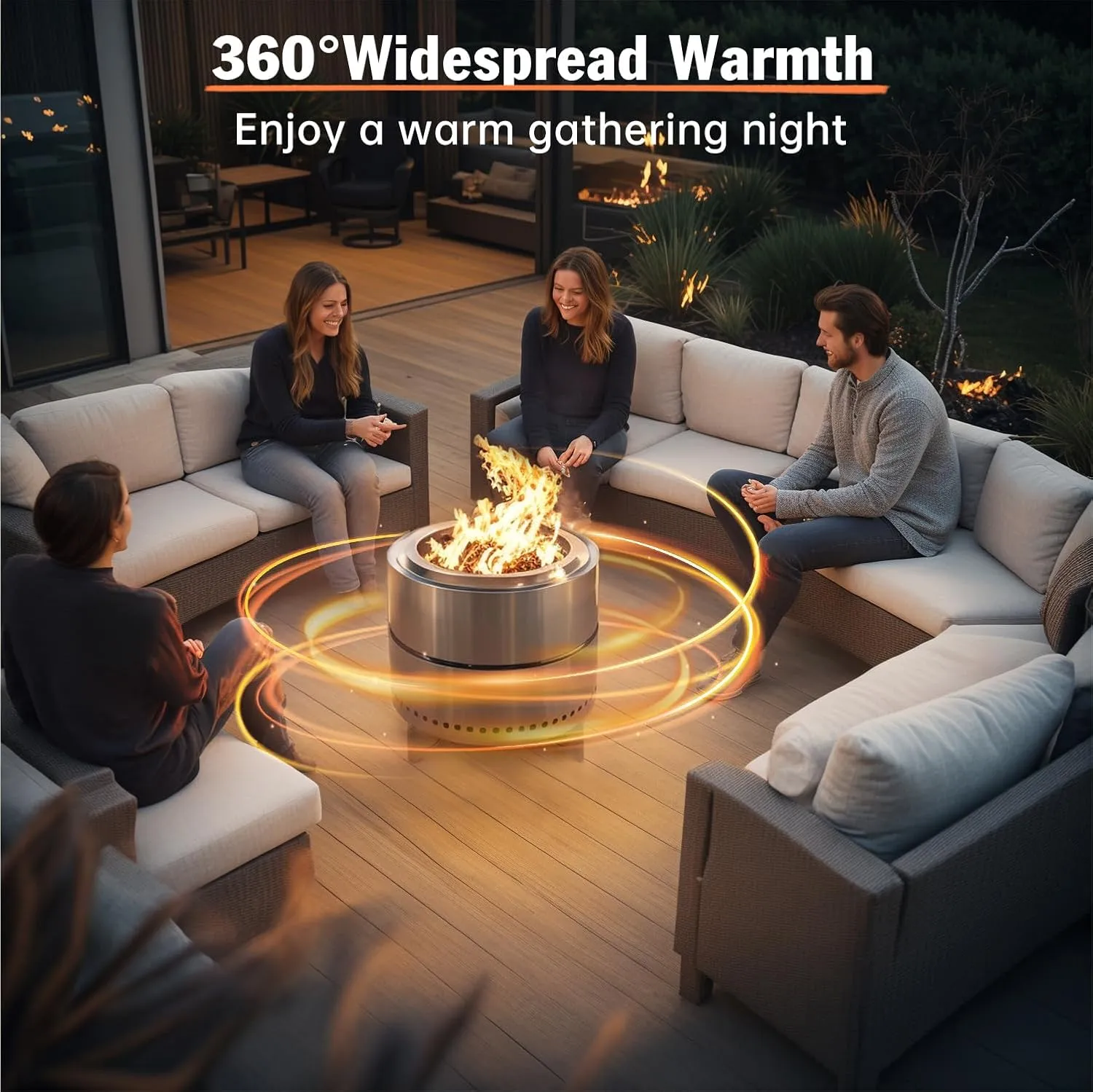 BRIOPAWS Smokeless-FirePit | 19 in | Portable-Outdoor-Fire-Pits | Stainless-Steel Solo Fire Pit for Outside Camping | X-Stand | Carry Bag | Handles | 4 BBQ Forks | Low Smoke Stove