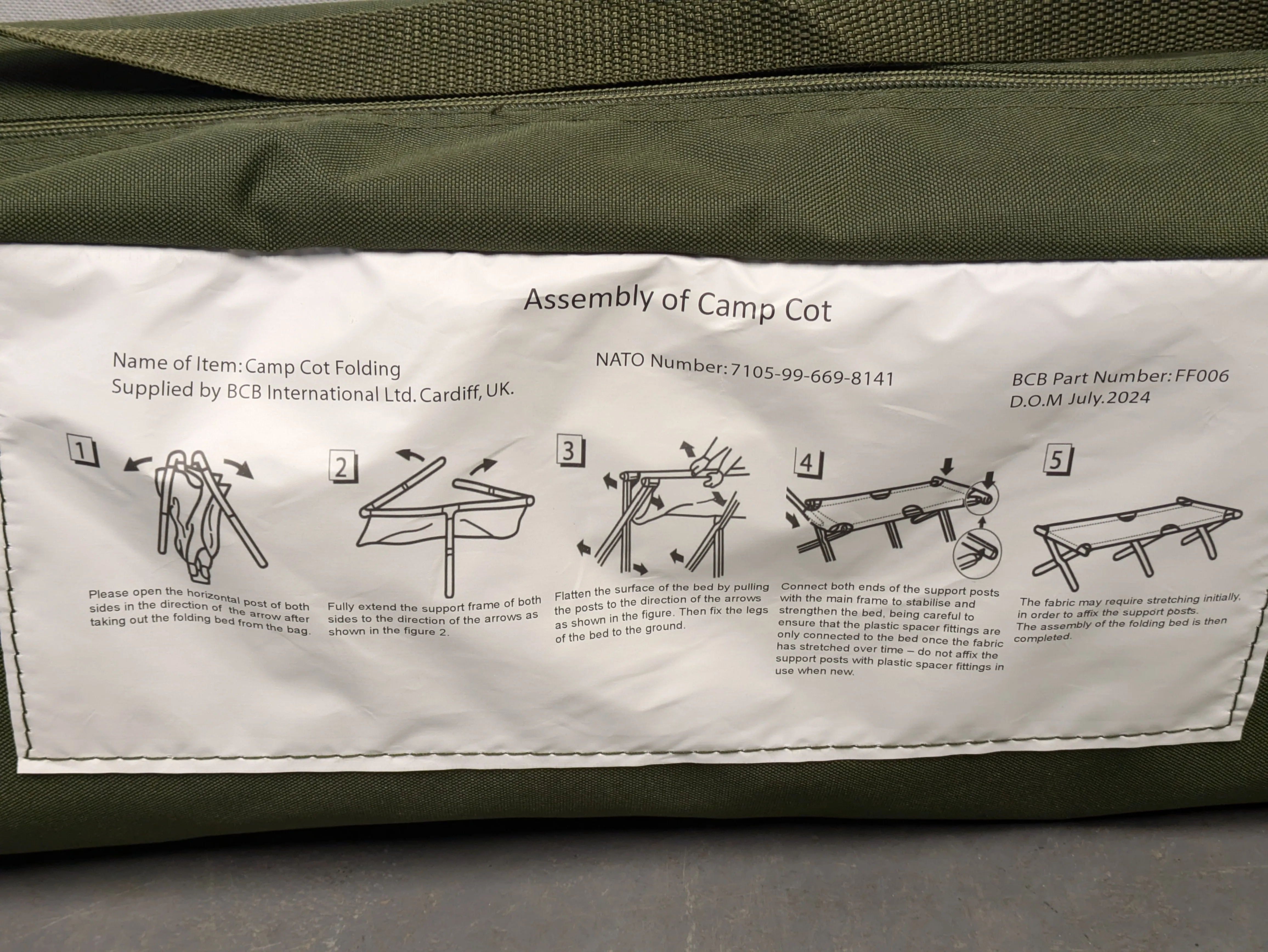 British Army Folding Aluminium Cot Camp Bed - NEW