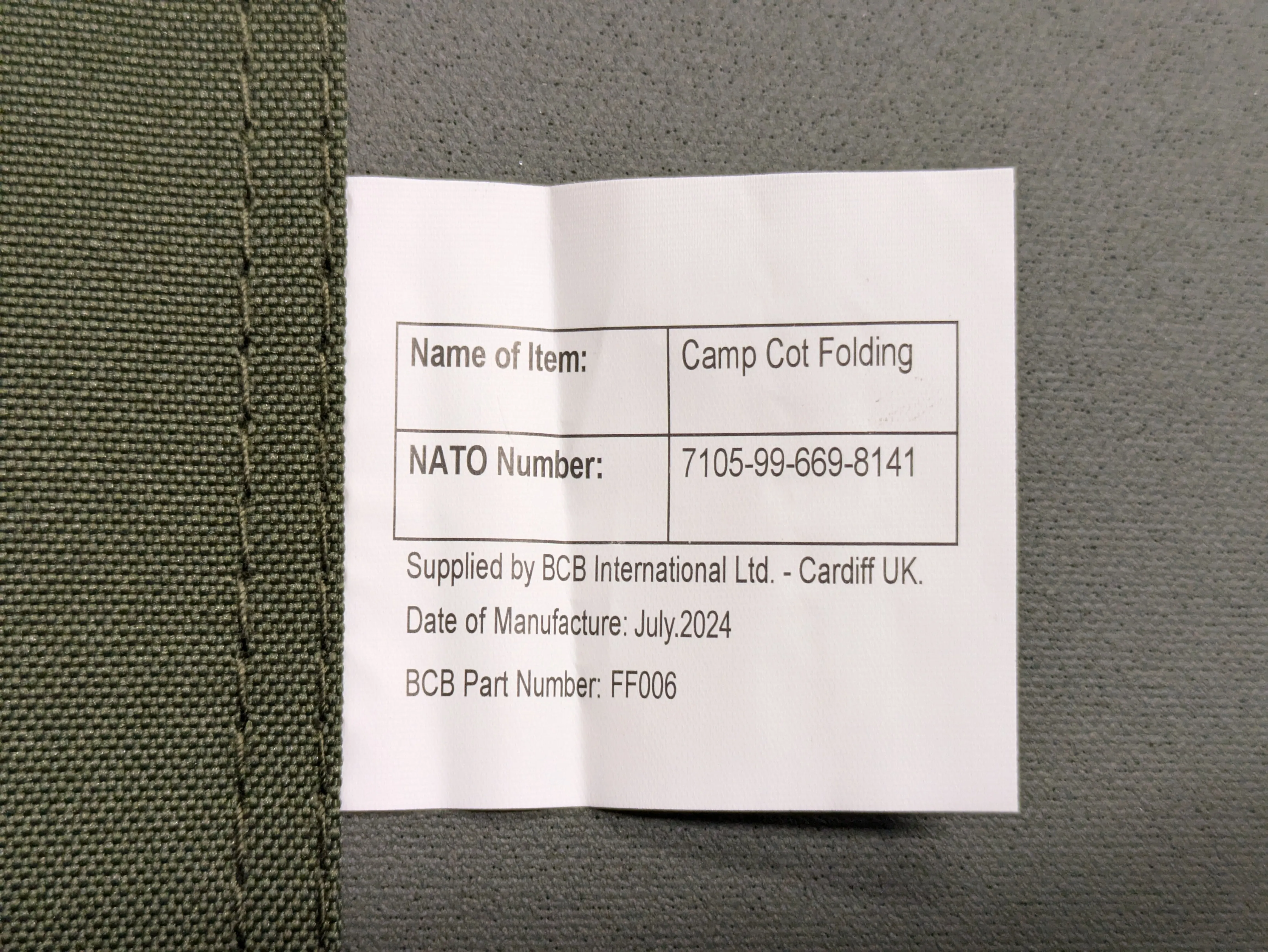 British Army Folding Aluminium Cot Camp Bed - NEW