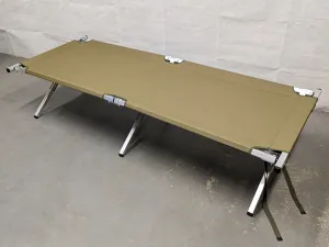 British Army XL Folding Aluminium Cot Camp Bed - NEW