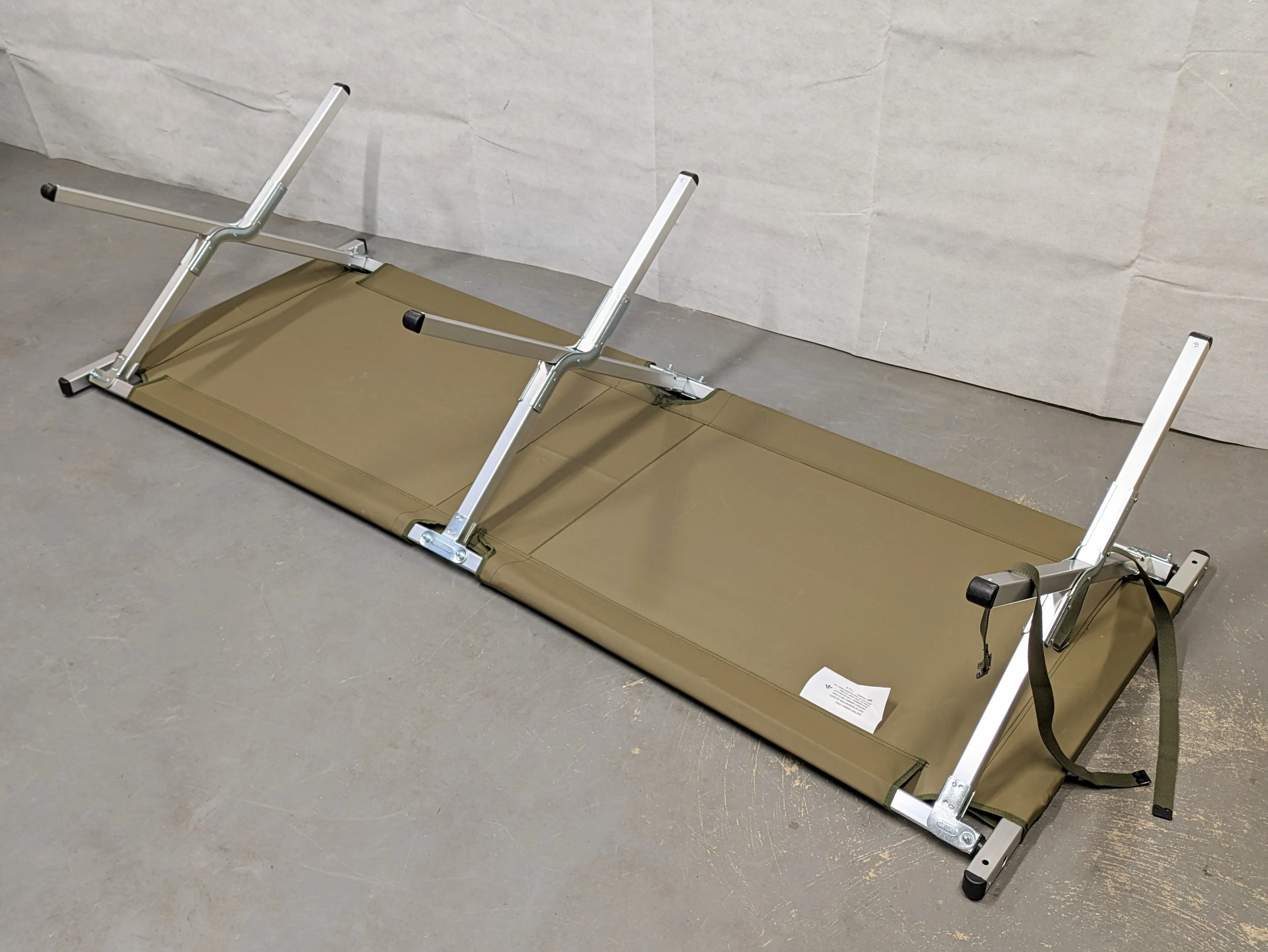 British Army XL Folding Aluminium Cot Camp Bed - NEW