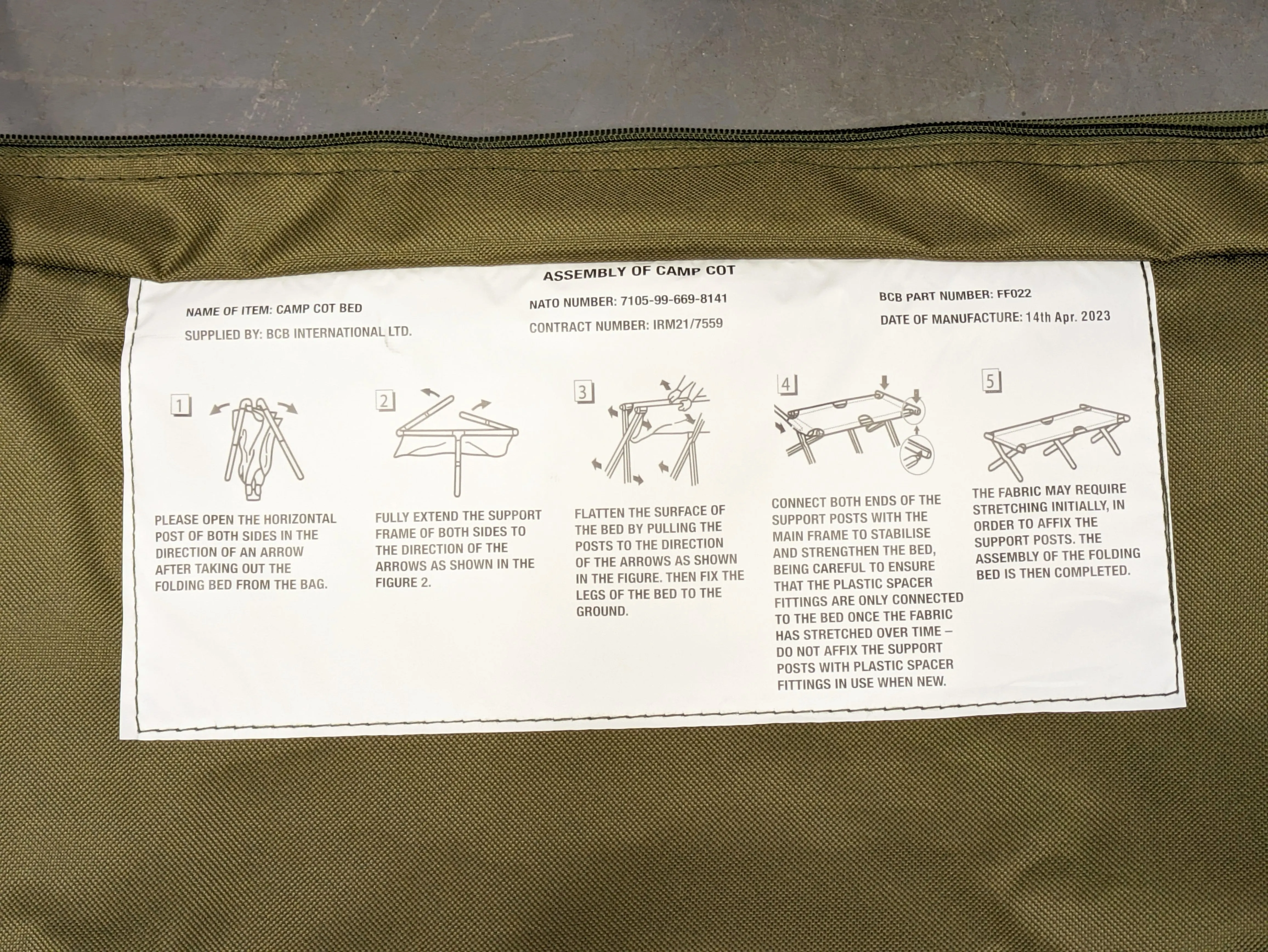 British Army XL Folding Aluminium Cot Camp Bed - NEW
