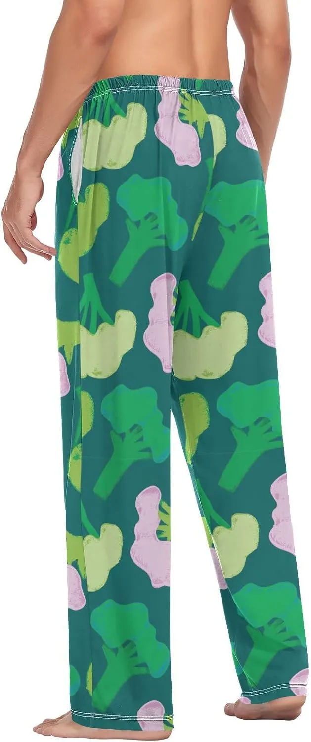 Broccoli Green Cabbage Pajama Pants Vegetarian Food Men's Pajama Bottoms Lounge Sleepwear PJs Casual Sleep Pants S
