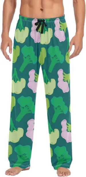 Broccoli Green Cabbage Pajama Pants Vegetarian Food Men's Pajama Bottoms Lounge Sleepwear PJs Casual Sleep Pants S