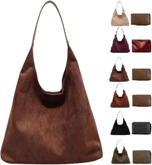 Brown Suede Bag for Women 2024 - New Tote and Shoulder Bag