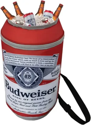 Budweiser Soft Can Shape Speaker Backpack Cooler Bluetooth Portable Travel Cooler with Built in Speaker Wireless Speaker Cool Ice Pack Cold Beer Stereo for Apple iPhone, Samsung Galaxy