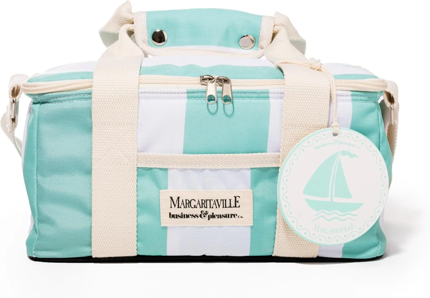 Business & Pleasure Co. Margaritaville Volcano Cooler Bag, Last Mango Green Stripe