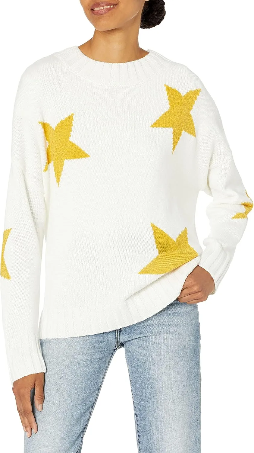 Cable Stitch Women's Intarsia Sweater – Star, Lightning Bolt, Heart Graphics Long Sleeve Crewneck Pullover Top