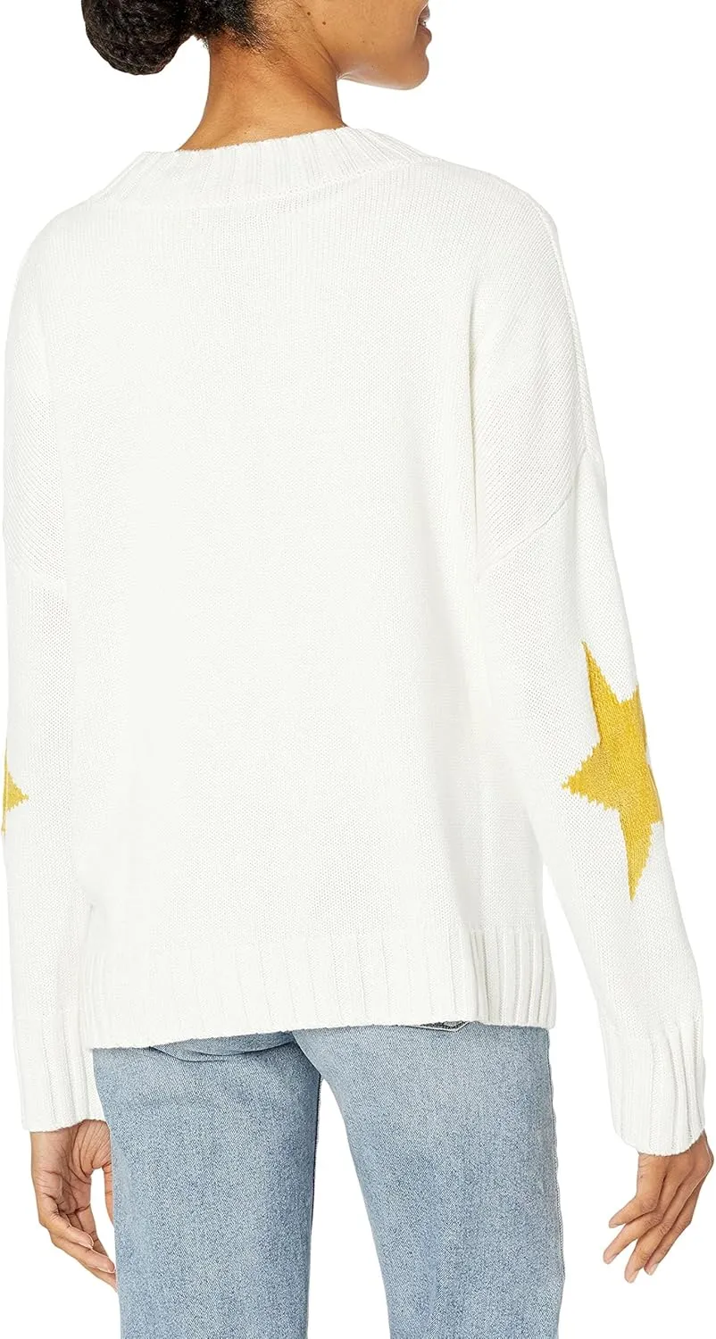 Cable Stitch Women's Intarsia Sweater – Star, Lightning Bolt, Heart Graphics Long Sleeve Crewneck Pullover Top