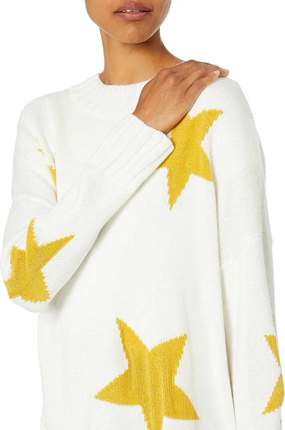 Cable Stitch Women's Intarsia Sweater – Star, Lightning Bolt, Heart Graphics Long Sleeve Crewneck Pullover Top