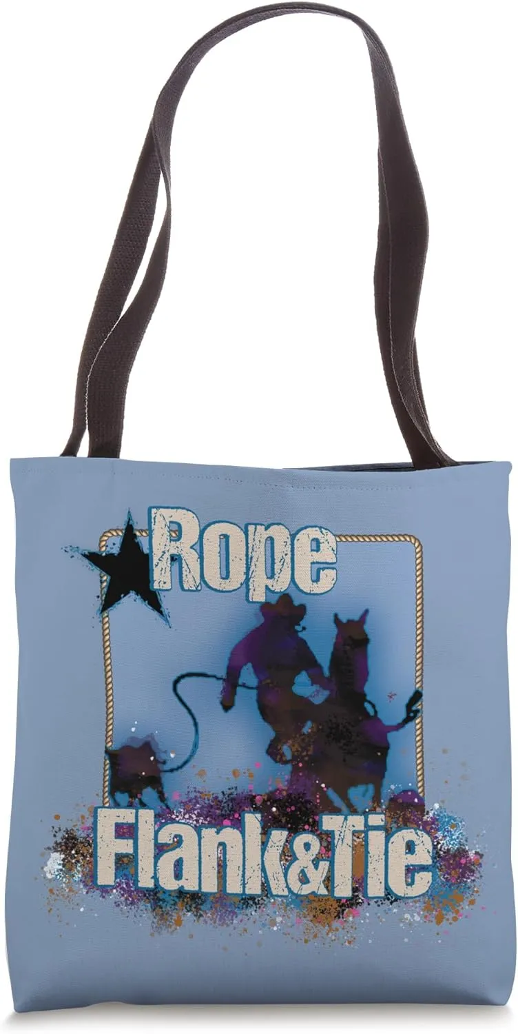 Calf Roping Calf Roper Rodeo Rope Flank and Tie Novelty Tote Bag
