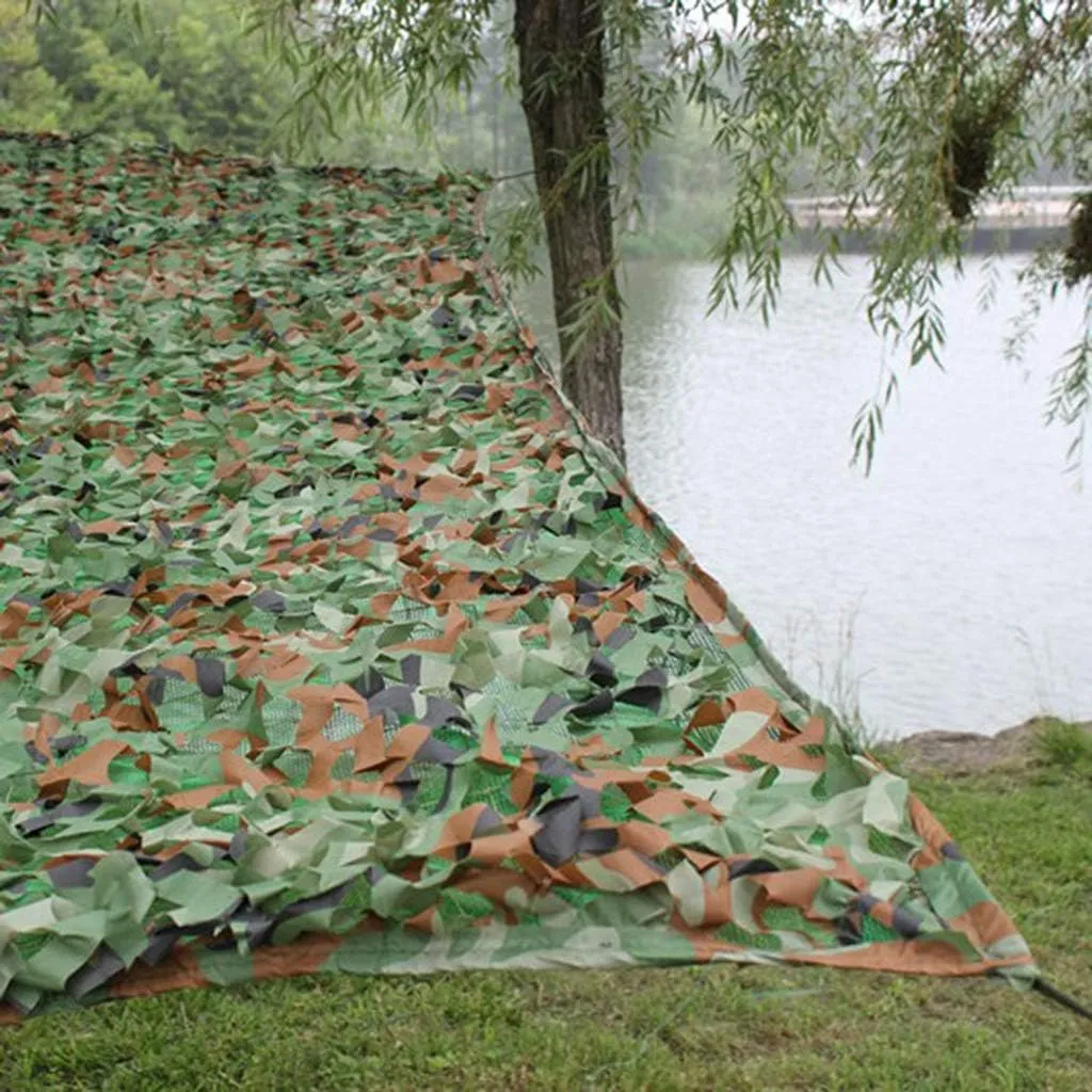 Camo Netting, Thickened Woodland Camouflage Netting UV Resistant Shade Awning Car Cover for Camping Military Hunting Shooting Sunscreen Nets