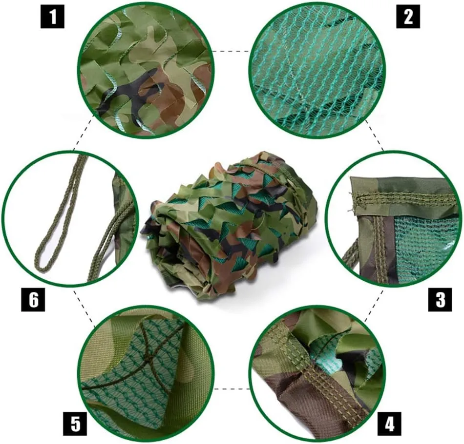 Camo Netting, Thickened Woodland Camouflage Netting UV Resistant Shade Awning Car Cover for Camping Military Hunting Shooting Sunscreen Nets