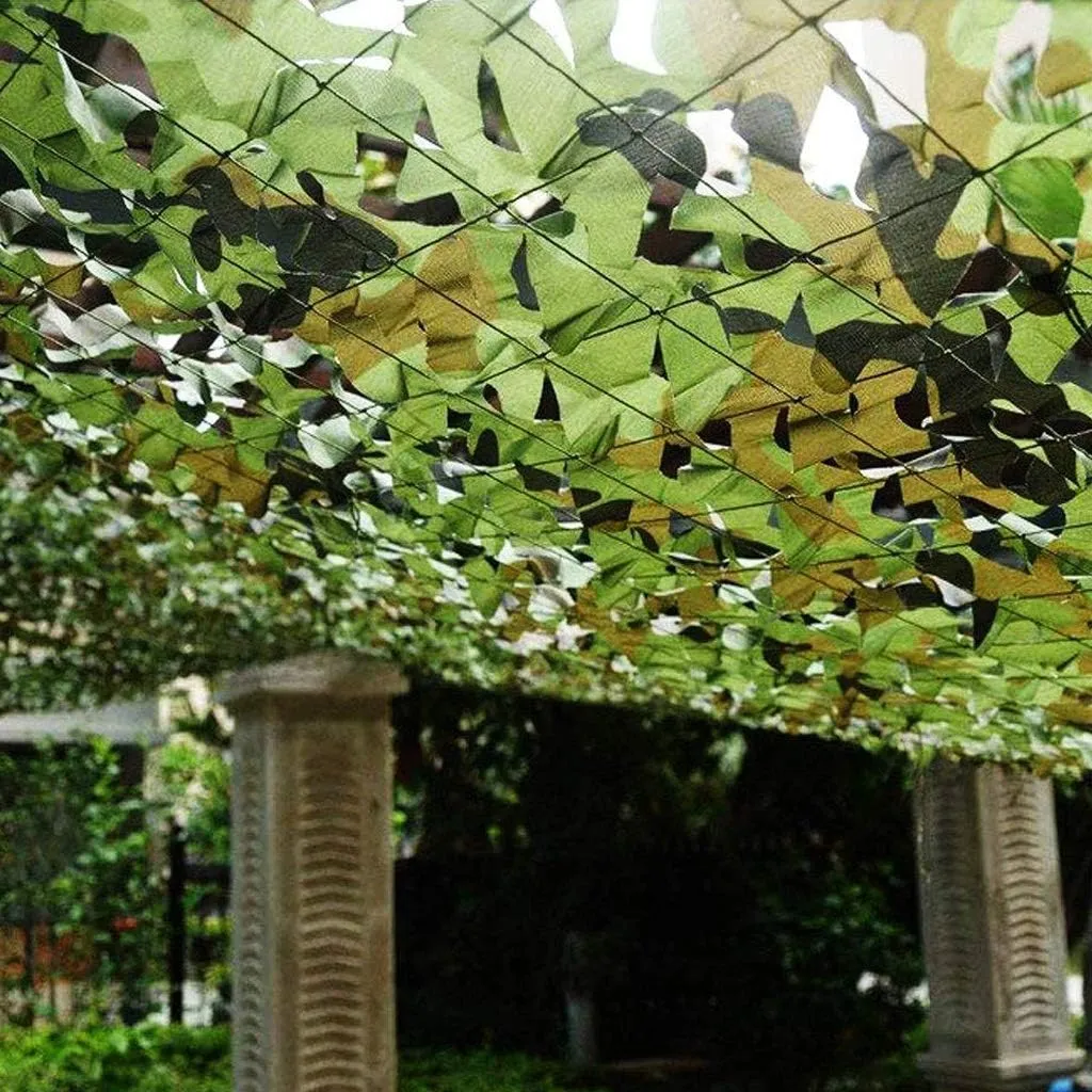 Camo Netting UV Resistant Army Mesh Nets Oxford Fabric Woodland Camouflage Netting for Sunshade Jungle Hunting Blind Shooting Camping Photography