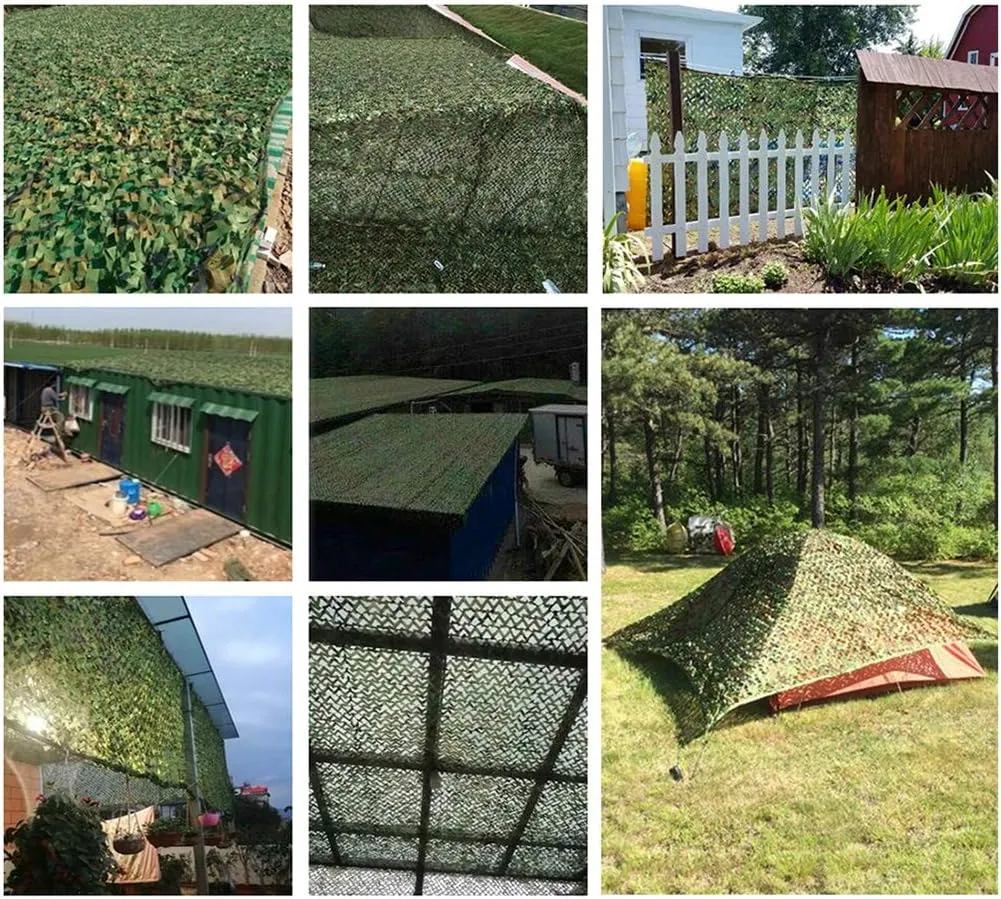 Camo Netting UV Resistant Army Mesh Nets Oxford Fabric Woodland Camouflage Netting for Sunshade Jungle Hunting Blind Shooting Camping Photography