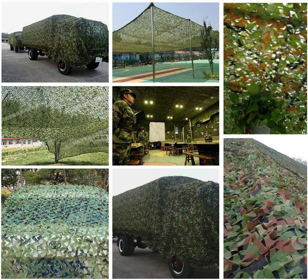 Camouflage Net Military Woodland Camo Netting UV Resistant Shade Hunting Blind Shooting Camping Outdoor Jungle Photography Sunscreen Netting Theme Party Decoration
