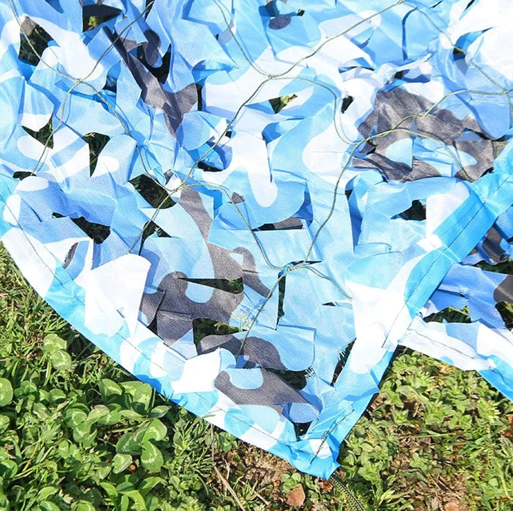 Camouflage Net,Camo Netting Lightweight Woodland Military UV Resistant Sunshading Net for Hunting Blind Shooting Camping Hiding Photography Jungle - Blue