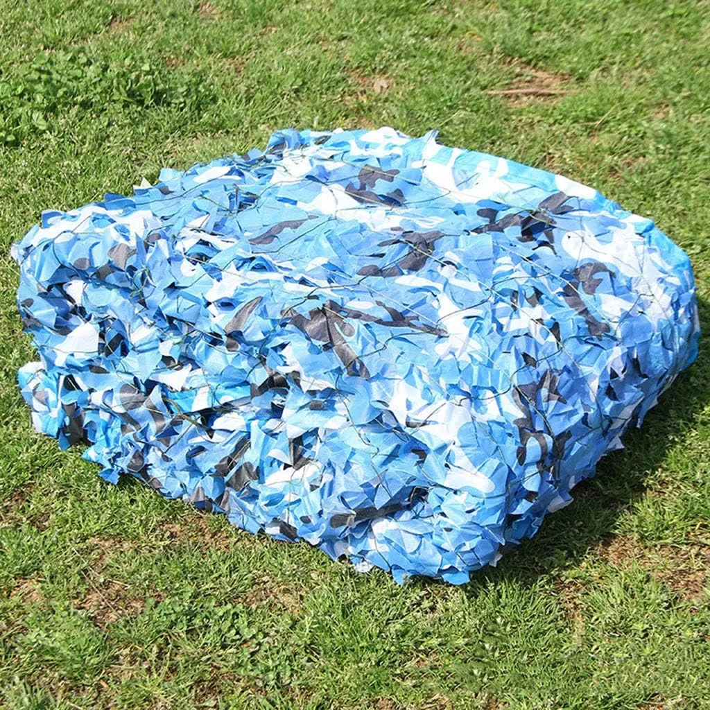 Camouflage Net,Camo Netting Lightweight Woodland Military UV Resistant Sunshading Net for Hunting Blind Shooting Camping Hiding Photography Jungle - Blue