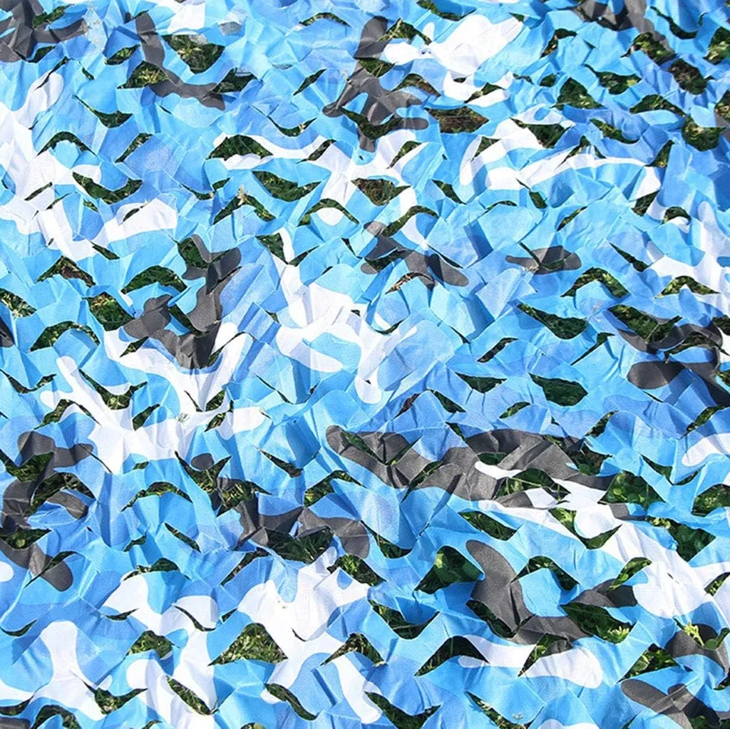 Camouflage Net,Camo Netting Lightweight Woodland Military UV Resistant Sunshading Net for Hunting Blind Shooting Camping Hiding Photography Jungle - Blue