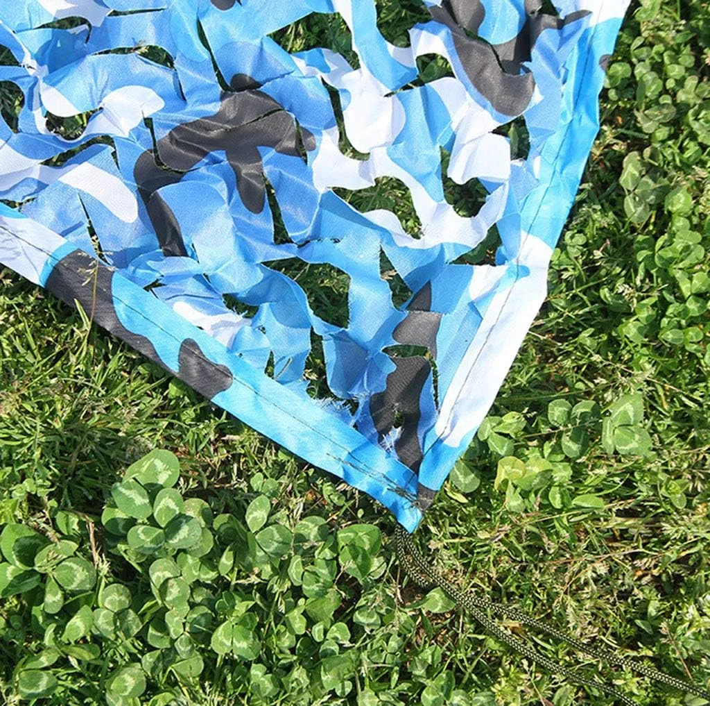 Camouflage Net,Camo Netting Lightweight Woodland Military UV Resistant Sunshading Net for Hunting Blind Shooting Camping Hiding Photography Jungle - Blue