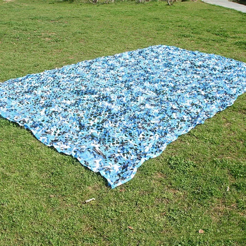 Camouflage Net,Camo Netting Lightweight Woodland Military UV Resistant Sunshading Net for Hunting Blind Shooting Camping Hiding Photography Jungle - Blue