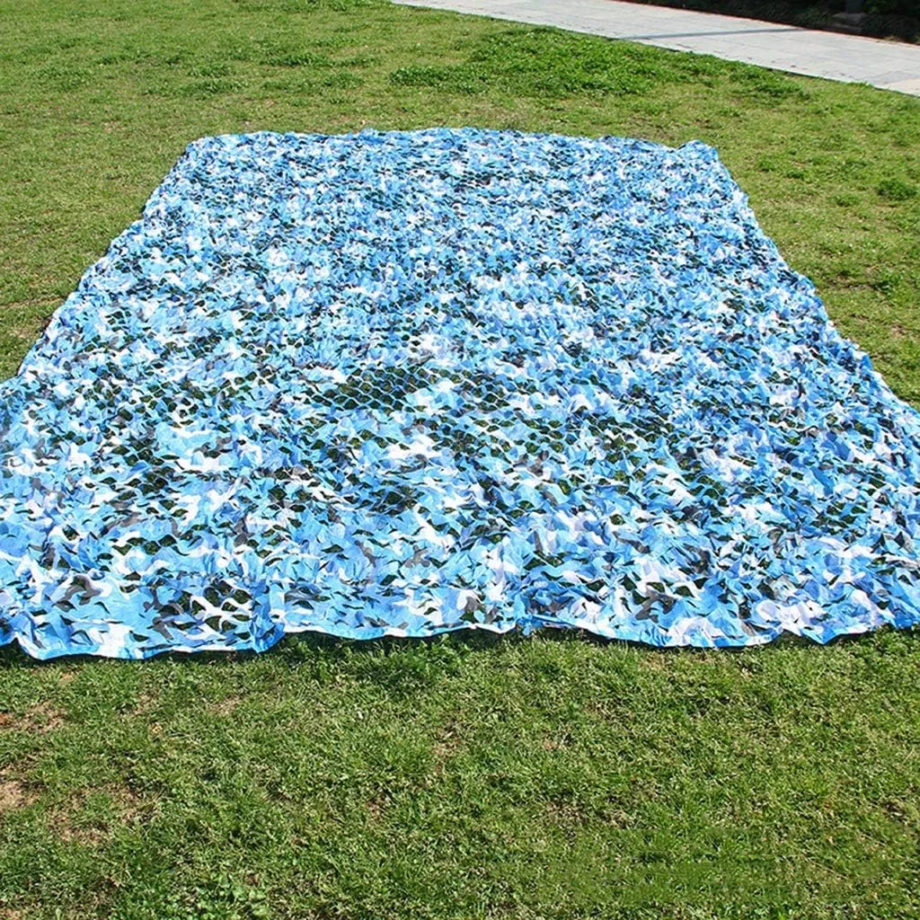 Camouflage Net,Camo Netting Lightweight Woodland Military UV Resistant Sunshading Net for Hunting Blind Shooting Camping Hiding Photography Jungle - Blue