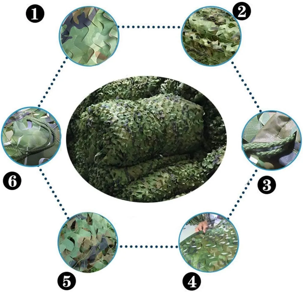 Camouflage Netting, Oxford UV Resistant Shade Camo Netting Blinds for Camping Woodland Military Hunting Shooting Blind Watching Hide Party Decorations