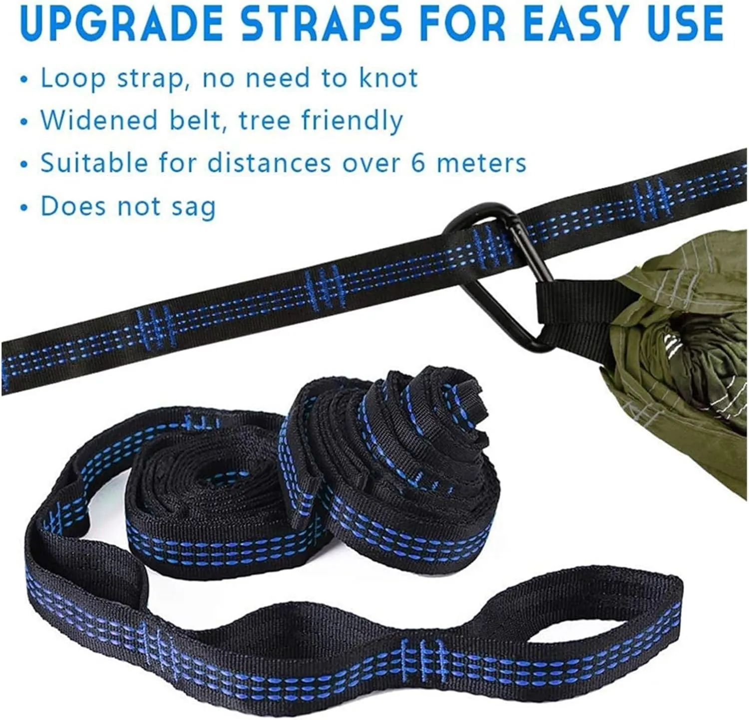 Camp Camping Hammock with Mosquito Net Portable Parachute 6 Strap Double Travel Hammock,Outdoor Backpacking Hammock Swing Chair Strong, Black