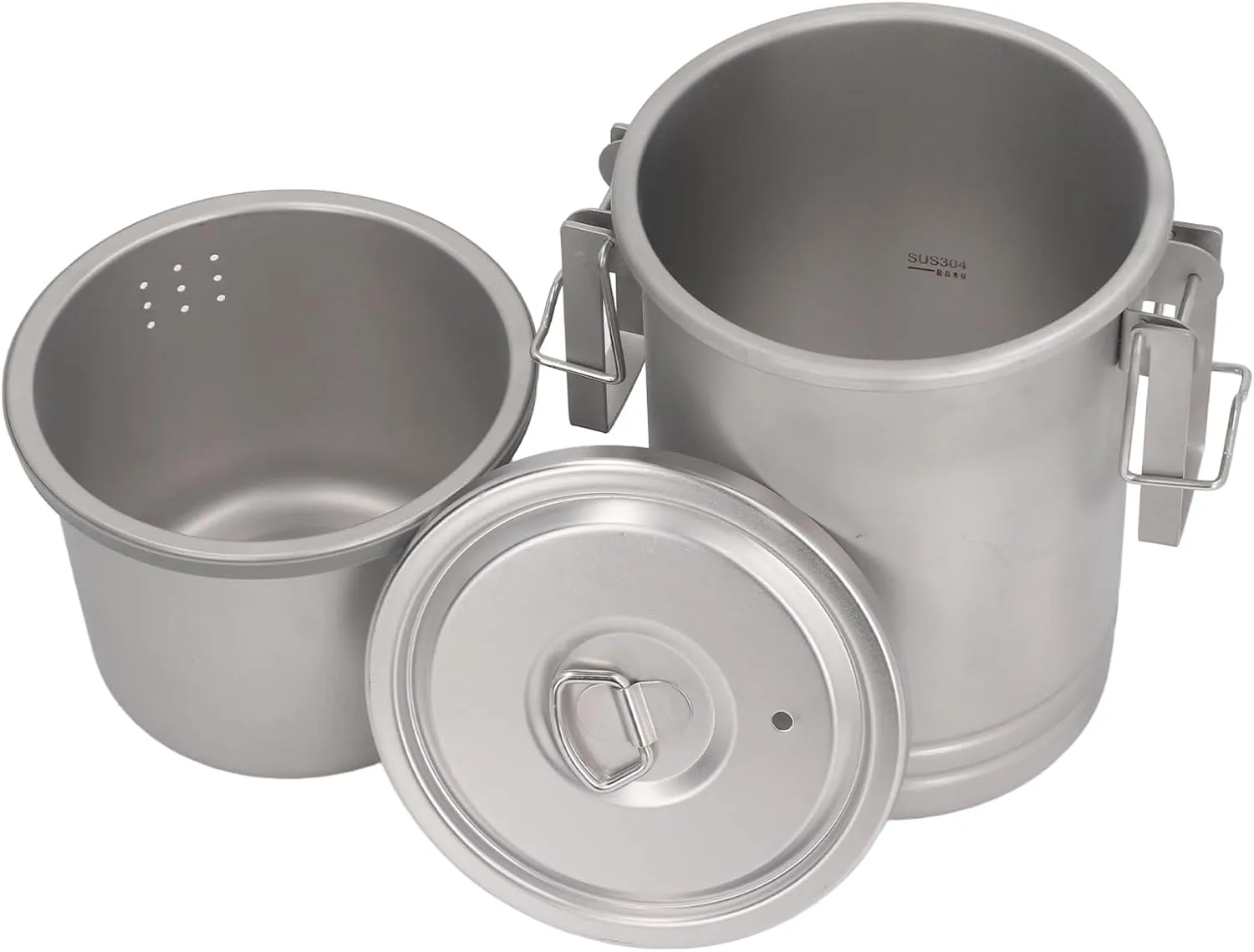 Camping Cooking Pot Stainless Steel Portable Outdoor Pot for Camping
