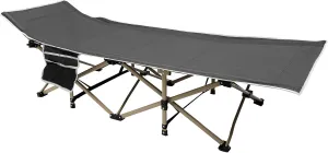 Camping Cot for Adults Folding Sleeping Cots Heavy Duty Camping Bed-up to 617.29 lbs-Elevated Oversized Camp Cot with Organizer & Storage Bag, Gray