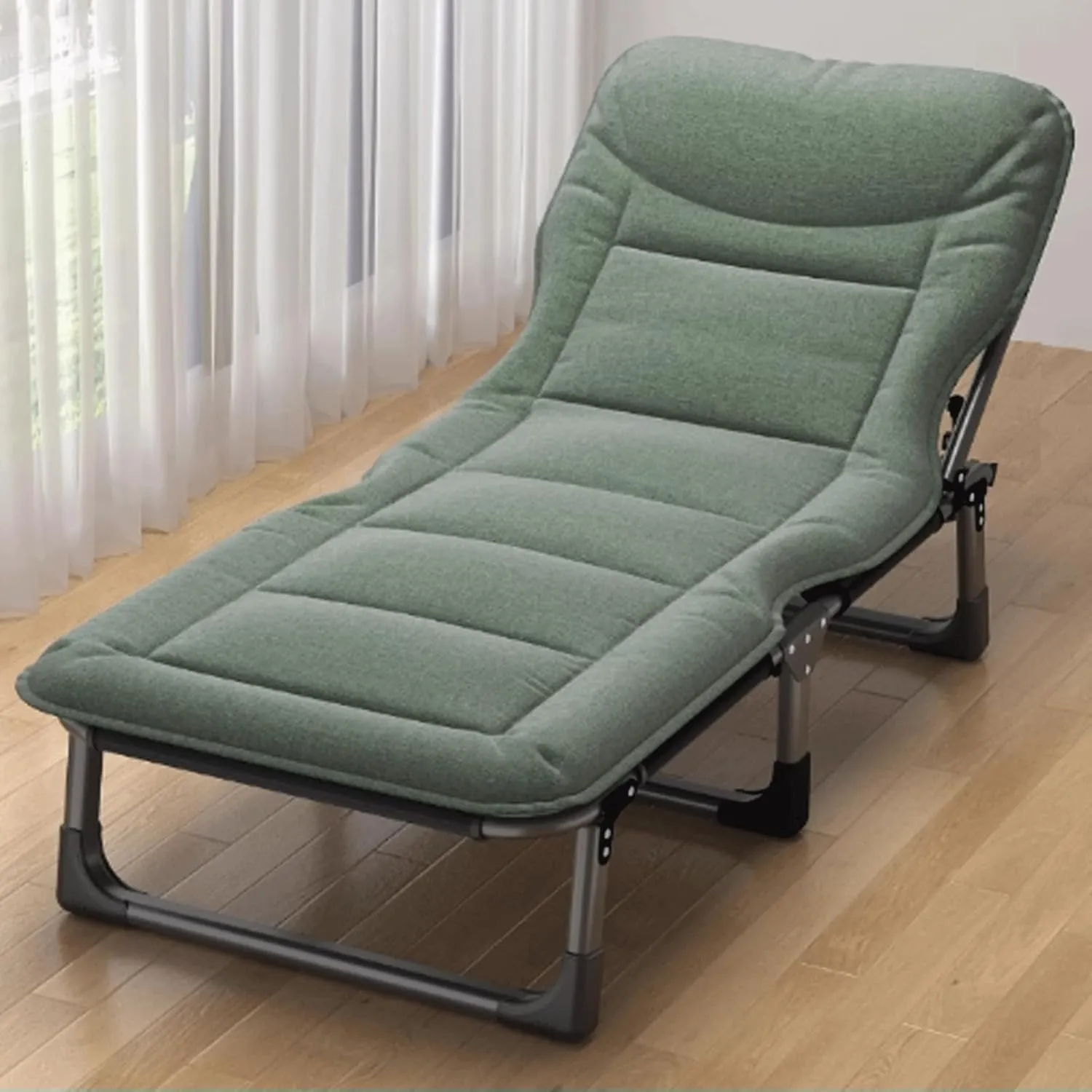 Camping cot Portable Camping Cot Space-Saving Folding Cot for Office Nap and Home Lounging with a Three-Dimensional Pillow Folding cot