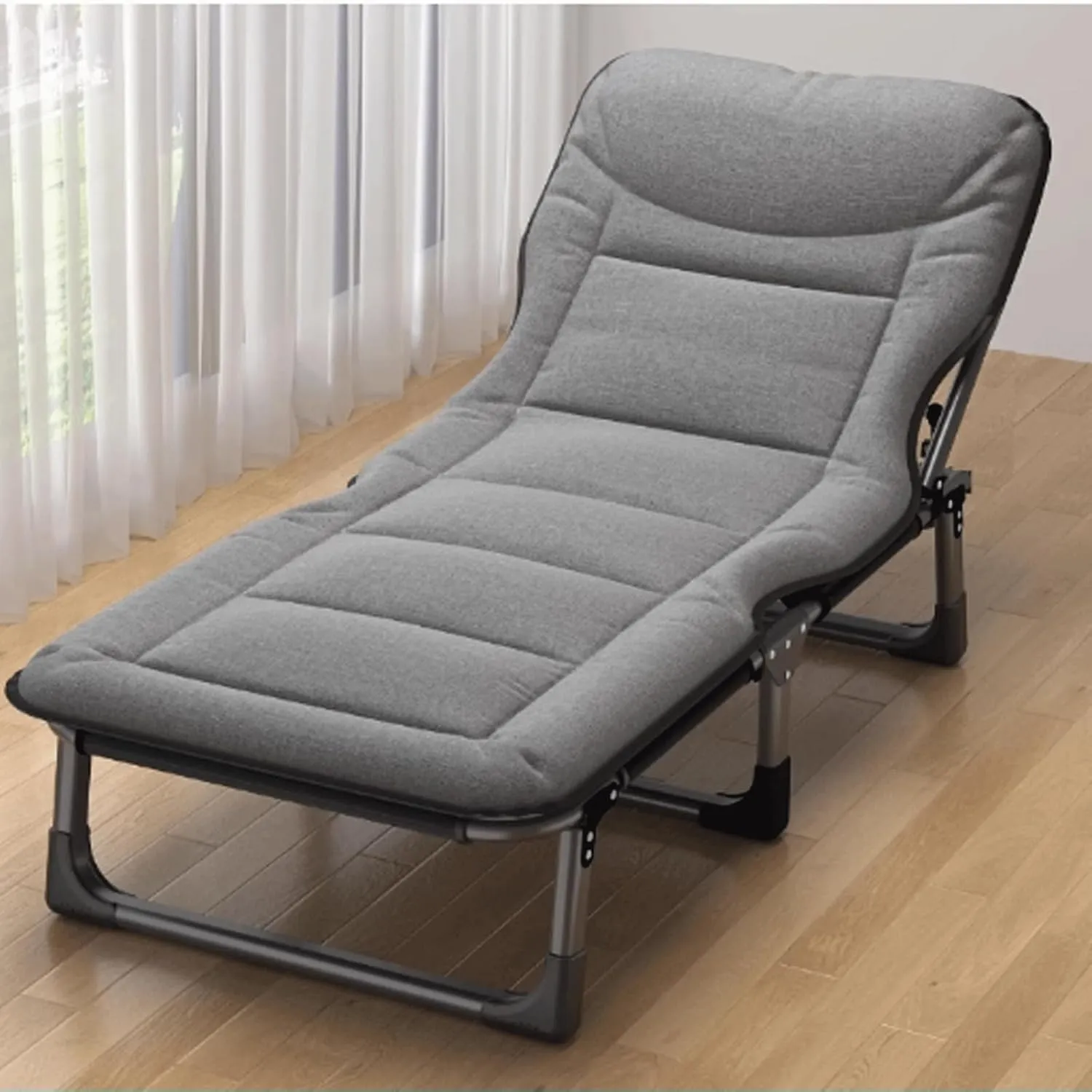 Camping cot Portable Camping Cot Space-Saving Folding Cot for Office Nap and Home Lounging with a Three-Dimensional Pillow Folding cot