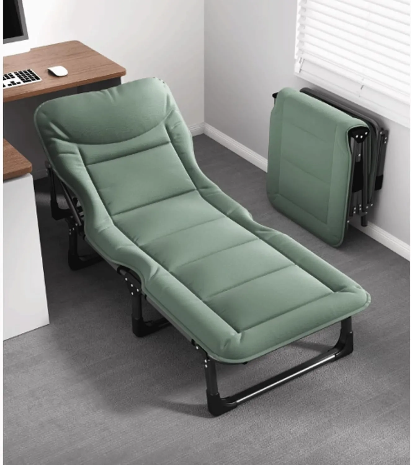 Camping cot Portable Camping Cot Space-Saving Folding Cot for Office Nap and Home Lounging with a Three-Dimensional Pillow Folding cot