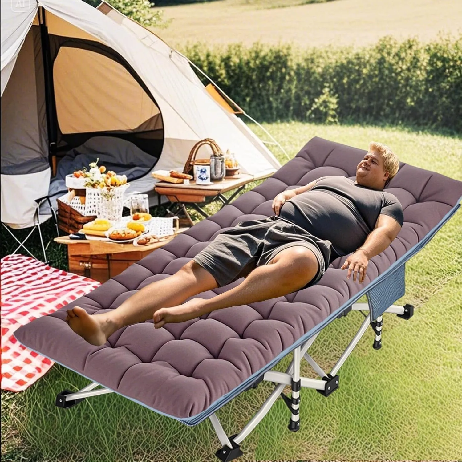 Camping cot with Mattress Comfortable 4