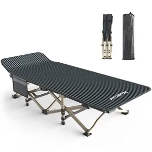 Camping Cot,Outdoor Folding Cot Bed w/ Pad,Pillow &  Carrying Bag for Adults