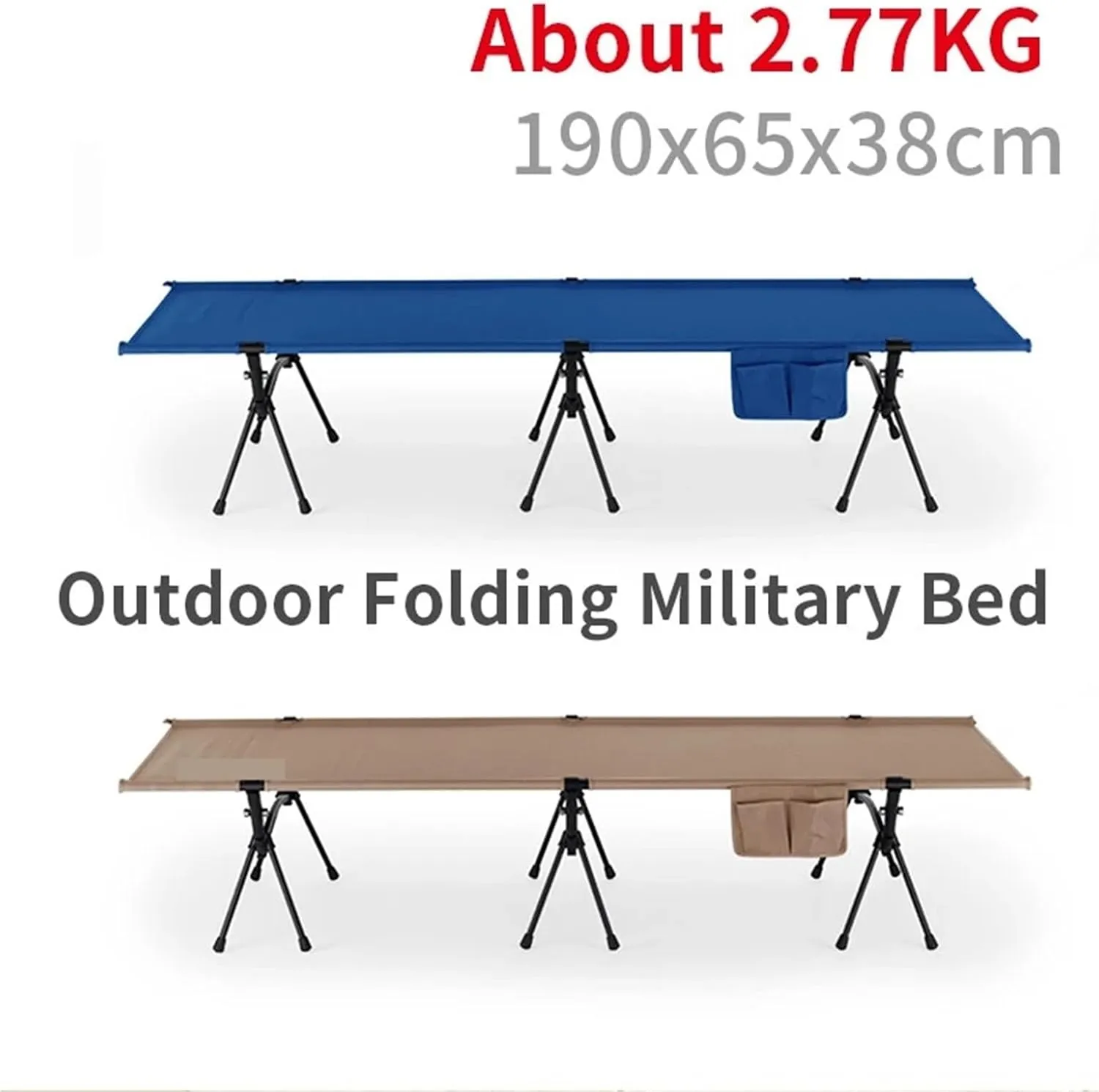 Camping Mat Bed Foldable Sturdy Tent Cot Office Single Folding Bed Travel Portable Hiking(Khaki)