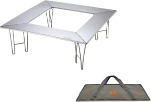 CAMPINGMOON Camping Grill Table with Canvas Carrying Bag (Center Space Type (T-500))