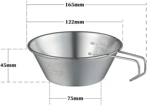 Campingmoon Camping Outdoor Supplies, Picnic Dinner Bowl, Camping Coffee Cup, Portable Stainless Steel Snow Bowl (S220)
