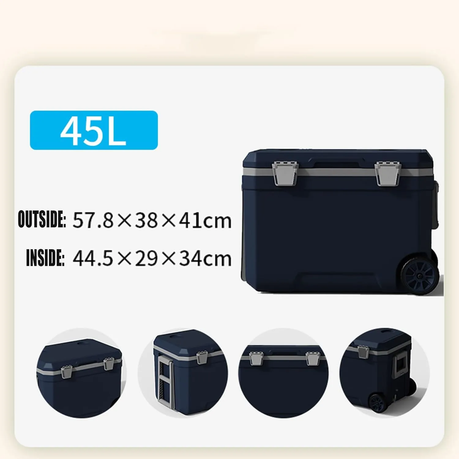 Car Camping Coolers for Chrysler Lebaron (J-Body)/New Yorker/Newport/PT Cruiser, Waterproof Portable Cooler, Leak Proof Picnic Insulated Bag, Ultra-Light Premium Ice Chest Box,C-Blue-45L