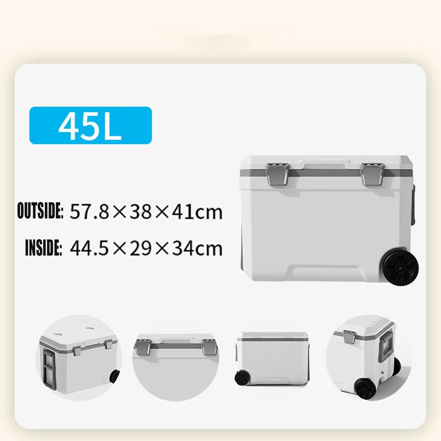 Car Camping Coolers for DeSoto Adventurer/Custom/Deluxe/Diplomat/Firedome, Waterproof Portable Cooler, Leak Proof Picnic Insulated Bag, Ultra-Light Premium Ice Chest Box,B-White-45L